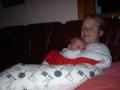 Martine koser seg p� Mammas fang