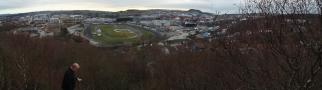 Fors�k p� panorama fra toppen av fjellknatten